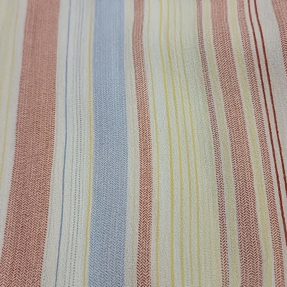 Hem & Thread Pastel Multi-Stripe V-Neck Maxi Dress